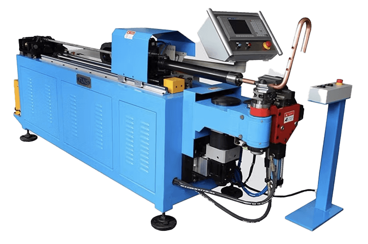 Copper bending machine.